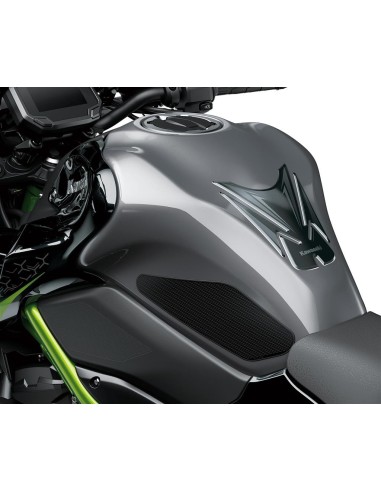 Protection de réservoir auto-adhésive – Gel haute qualité noir avec motifs argent/chrome