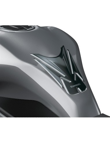 Protection de réservoir auto-adhésive – Gel haute qualité noir avec motifs argent/chrome