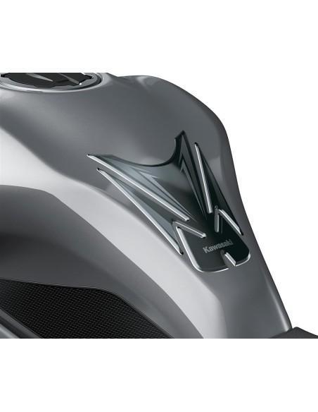 Protection de réservoir auto-adhésive – Gel haute qualité noir avec motifs argent/chrome