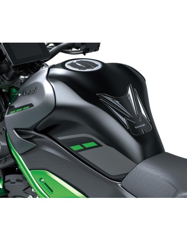 Protection de réservoir auto-adhésive – Gel haute qualité noir avec motifs argent/chrome