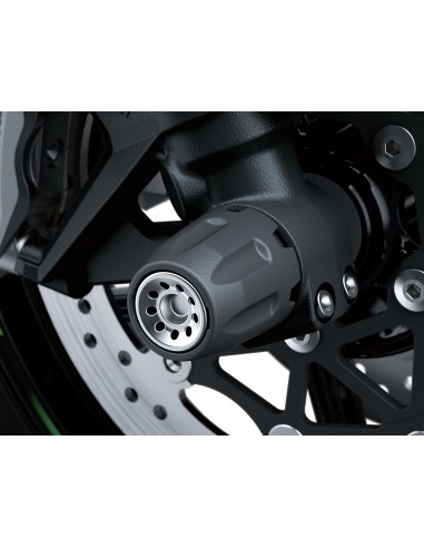 Protégez votre Kawasaki : Découvrez notre Protection d'Axe de Roue Avant, Alliant Solidité et Sécurité.