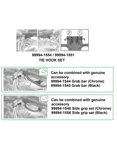 KIT CROCHETS PORTE BAGAGE KAWASAKI Z650 RS